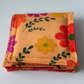 Pink Yellow and purple floral quilted coasters