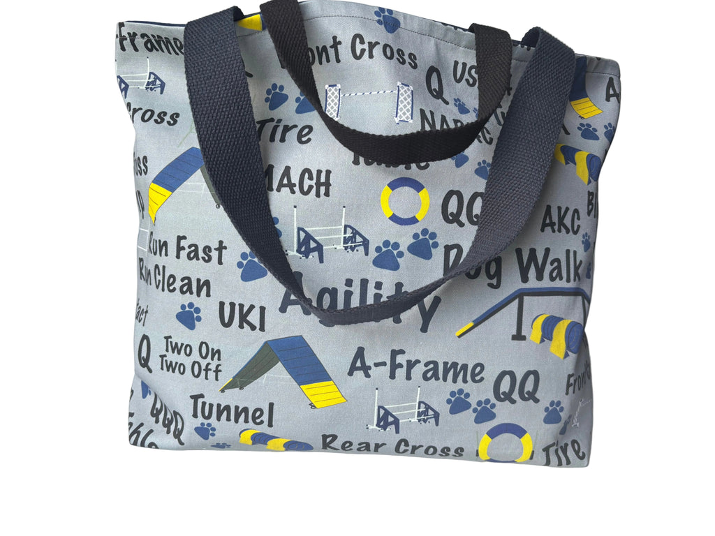 large tote bag with agility lover design