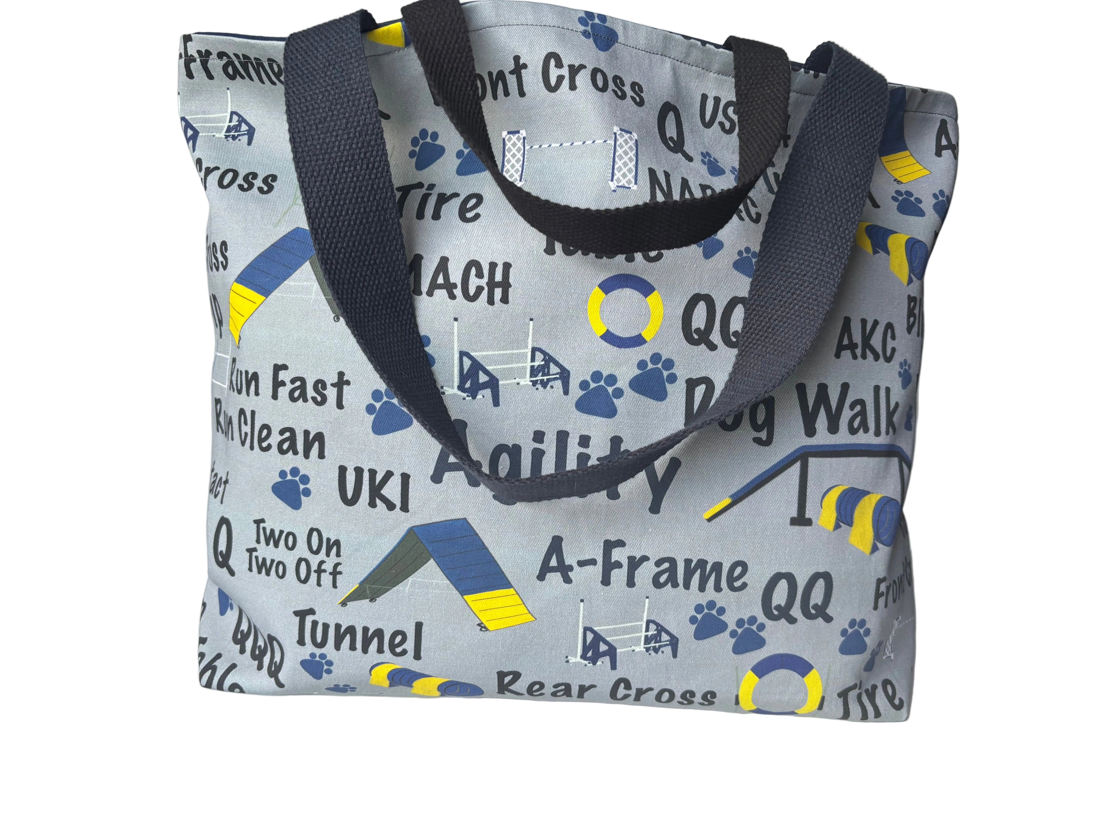 large tote bag with agility lover design
