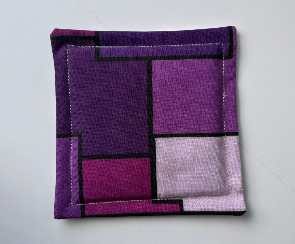 Purple and Pink Flower Quilted Coasters