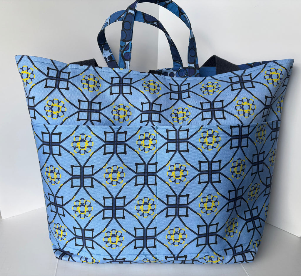 Dog Walk and Tires large tote bag