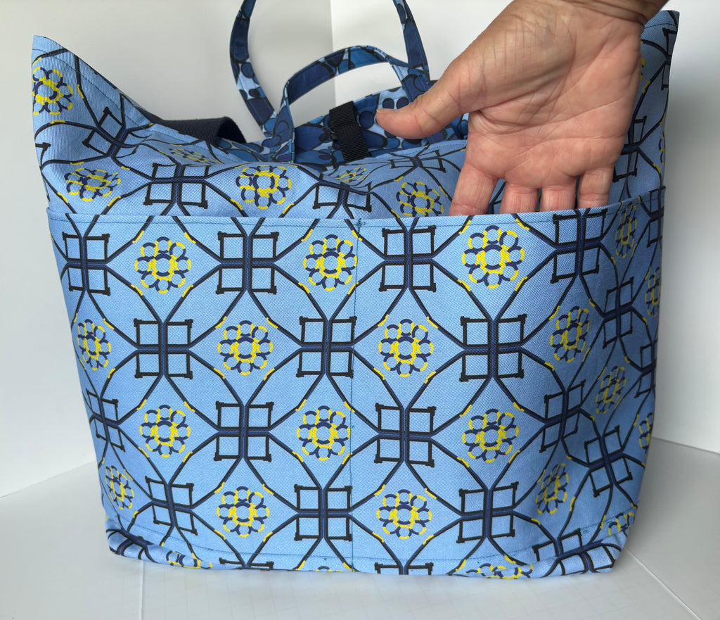Dog Walk and Tires large tote bag