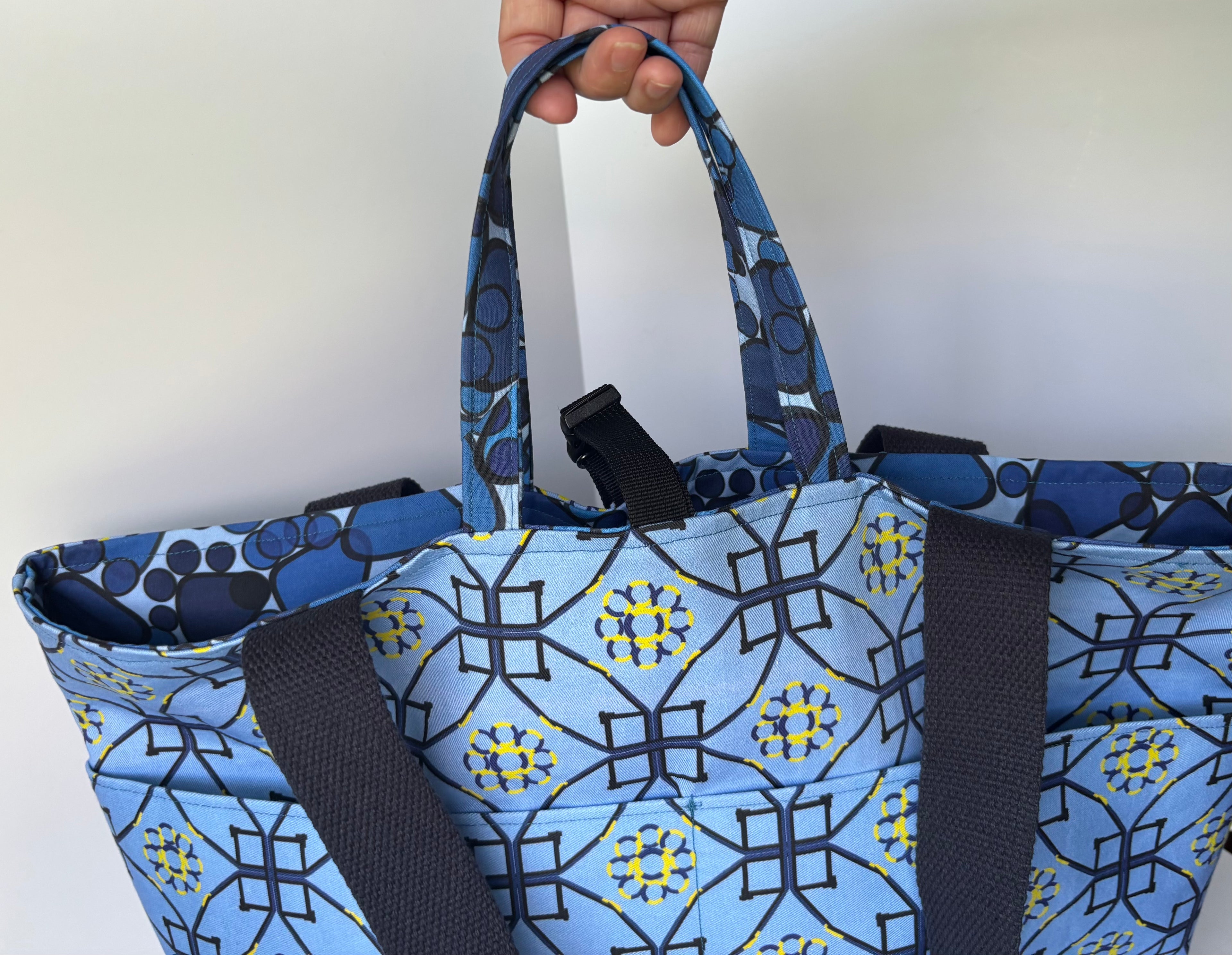 Dog Walk and Tires large tote bag