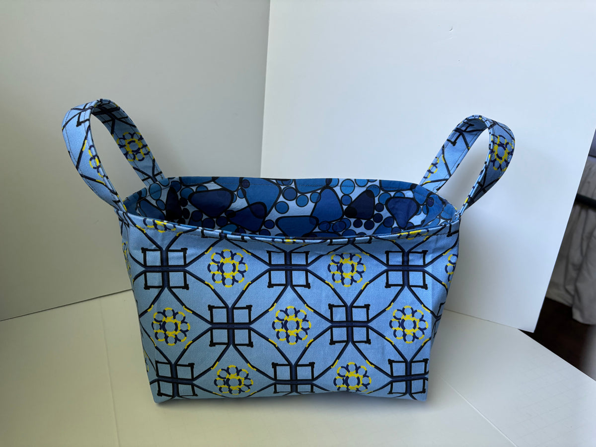 Fabric Basket with Dog Walk and Tires Design