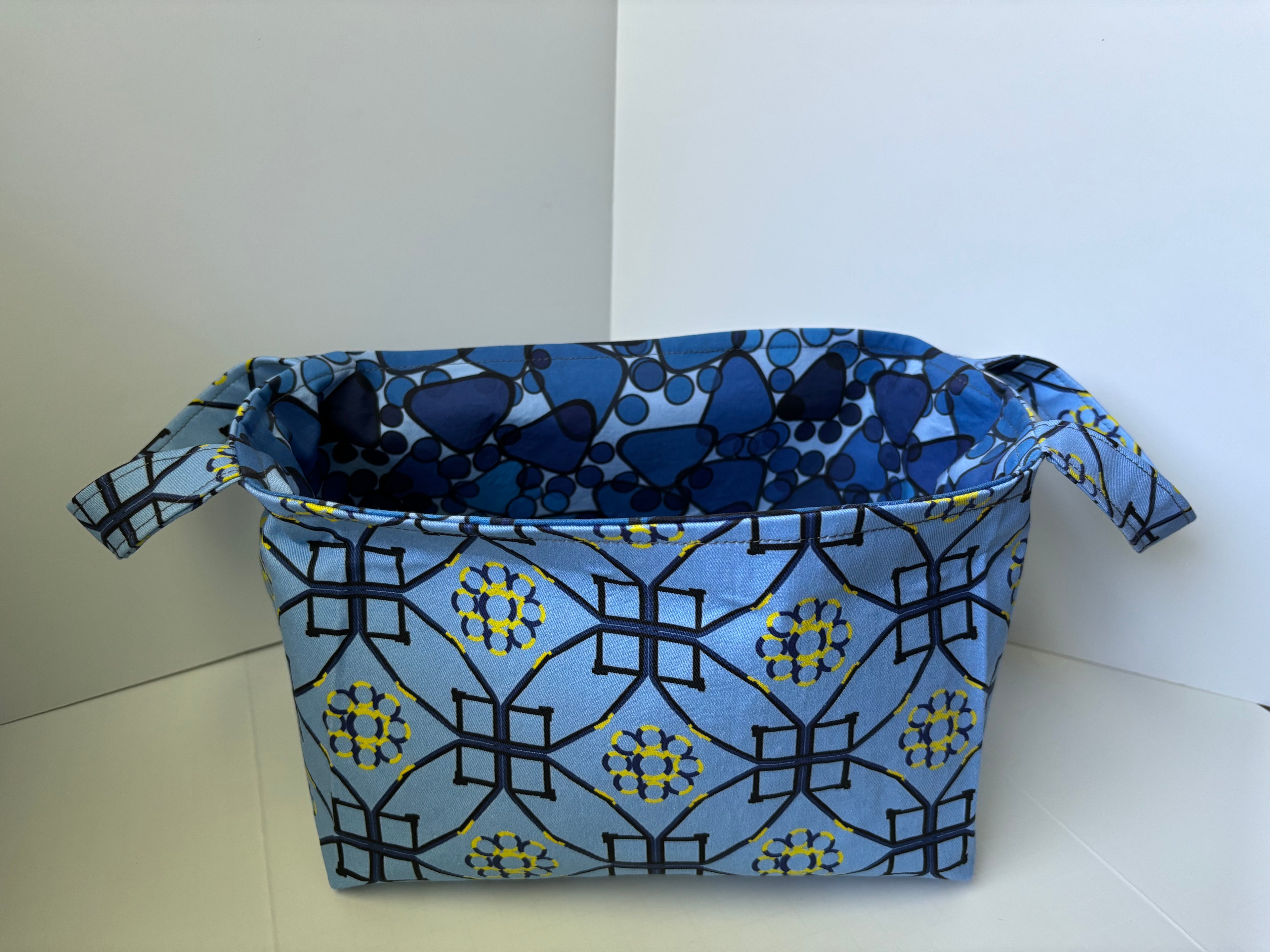 Fabric Basket with Dog Walk and Tires Design