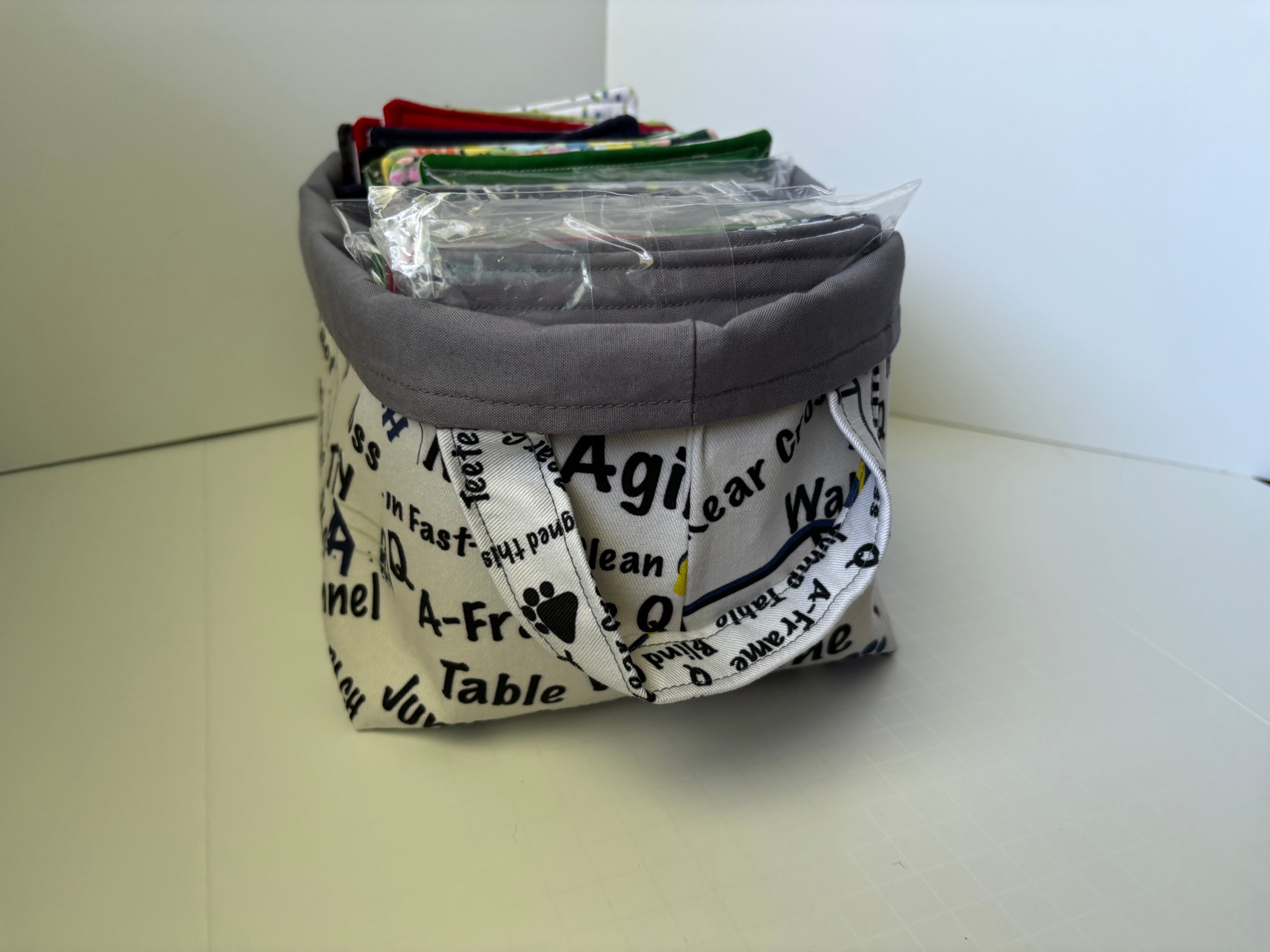Fabric Basket with Agility Themed Fabric Design