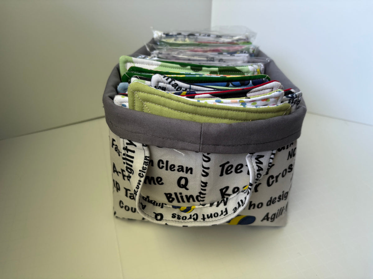 Fabric Basket with Agility Themed Fabric Design