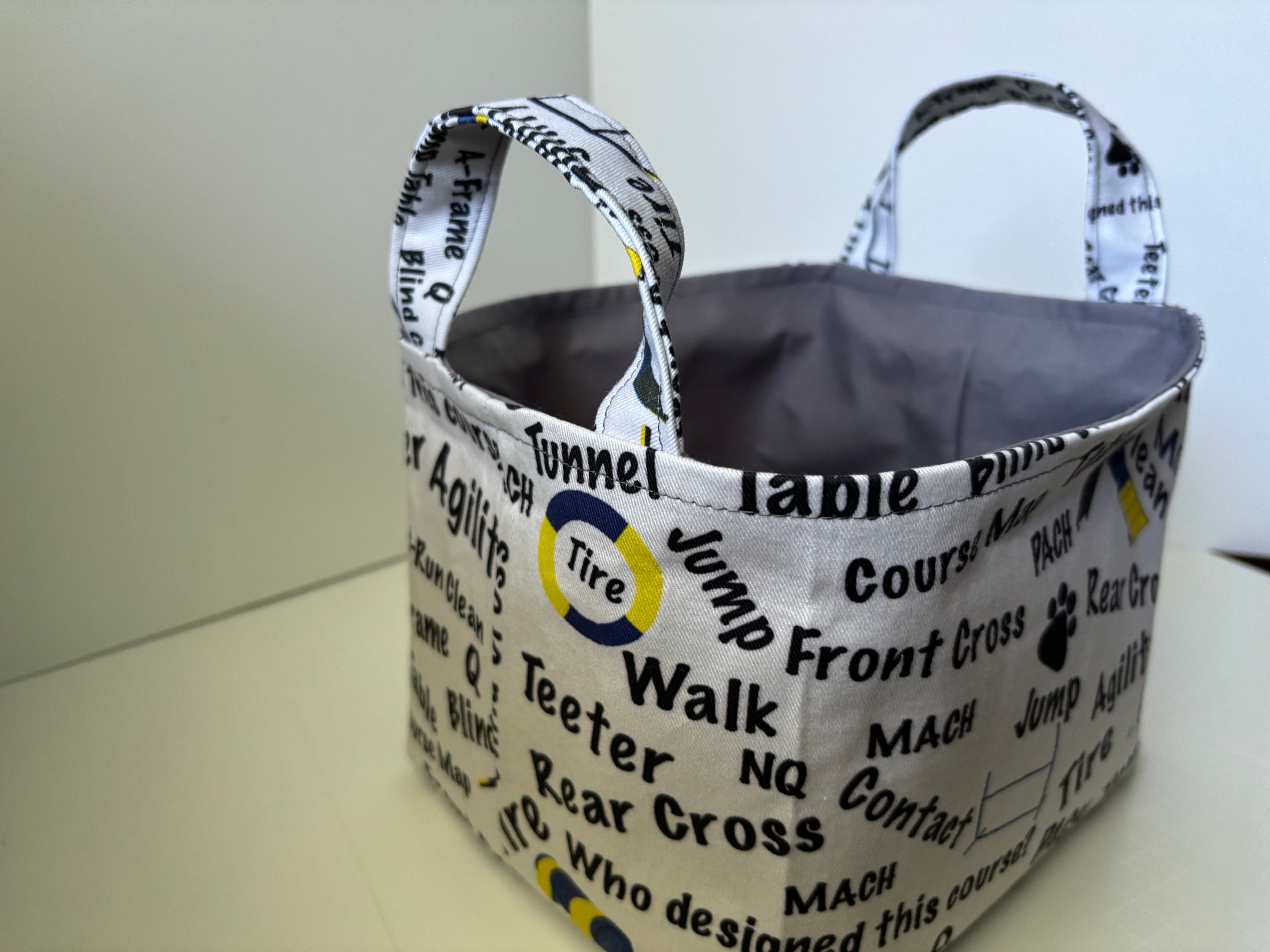 Fabric Basket with Agility Themed Fabric Design