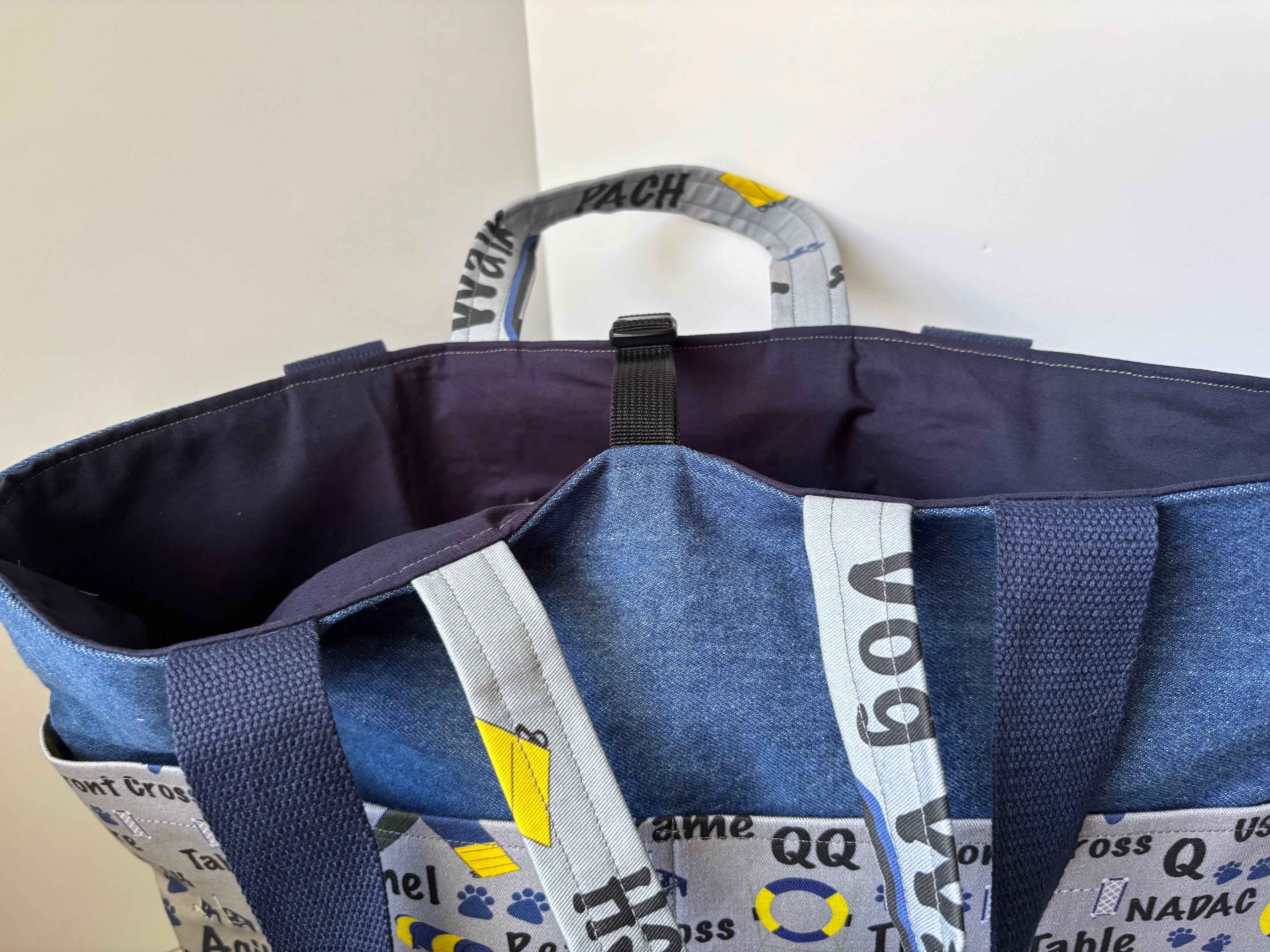 Denim Tote Bag with Agility Lover Design
