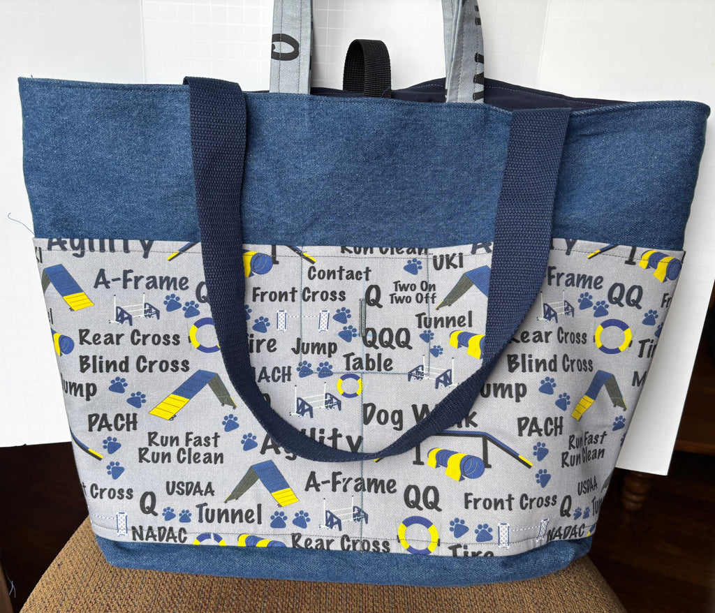 Denim Tote Bag with Agility Lover Design