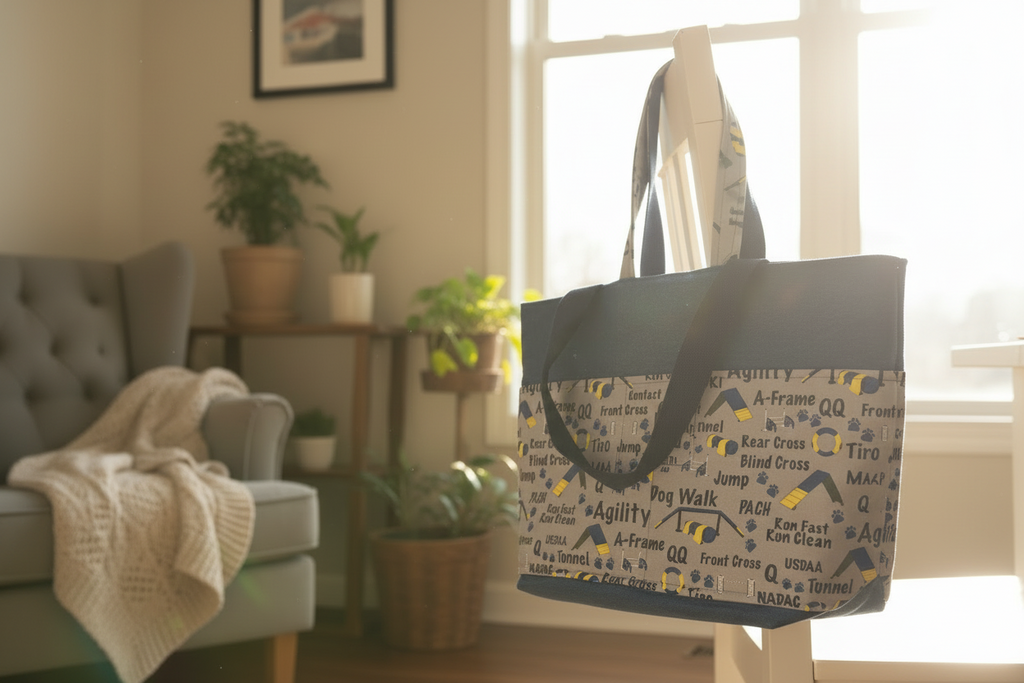 Denim Tote Bag with Agility Lover Design