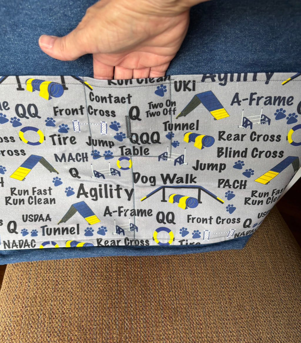 Denim Tote Bag with Agility Lover Design
