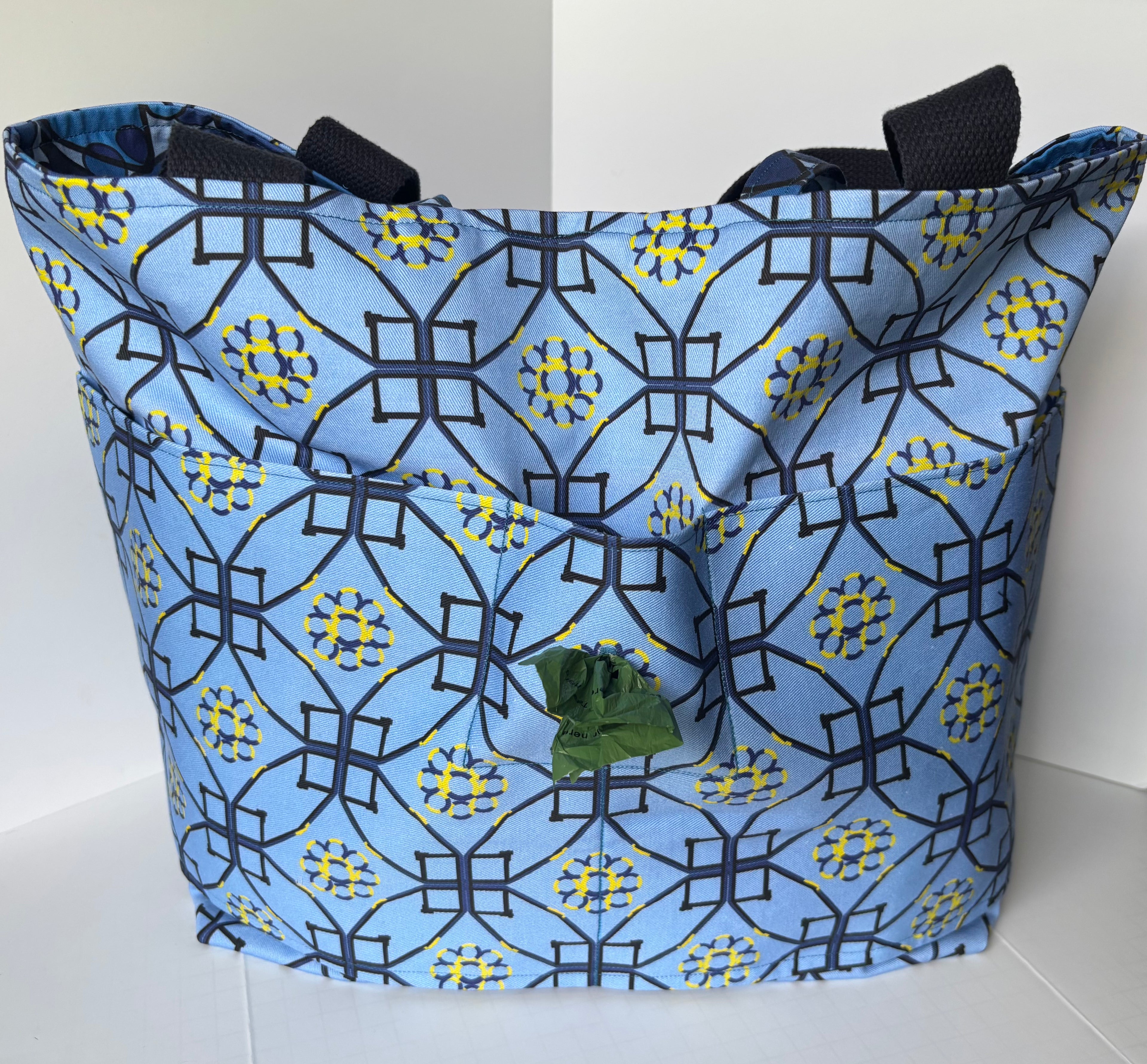 Dog Walk and Tires large tote bag