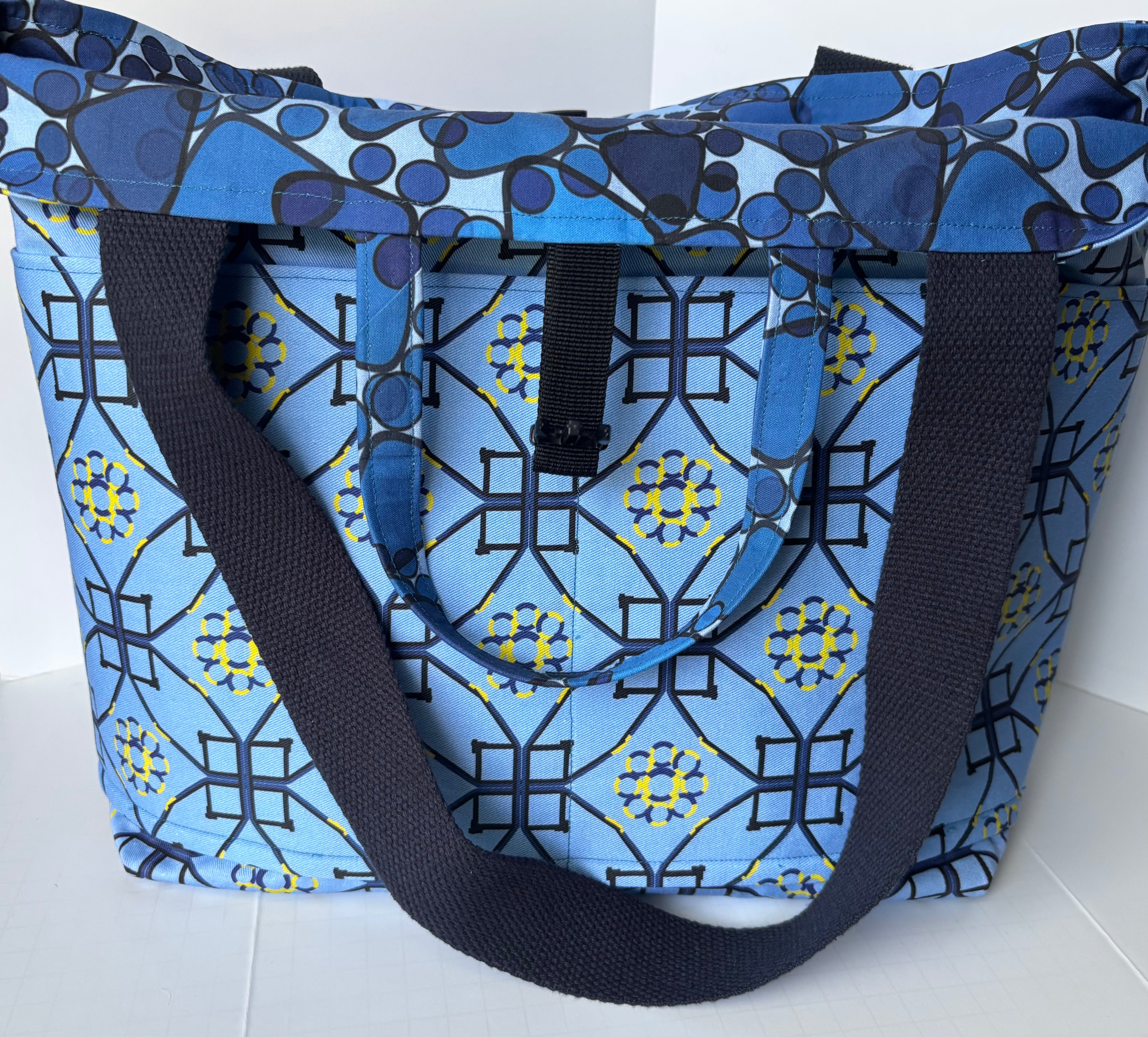 Dog Walk and Tires large tote bag