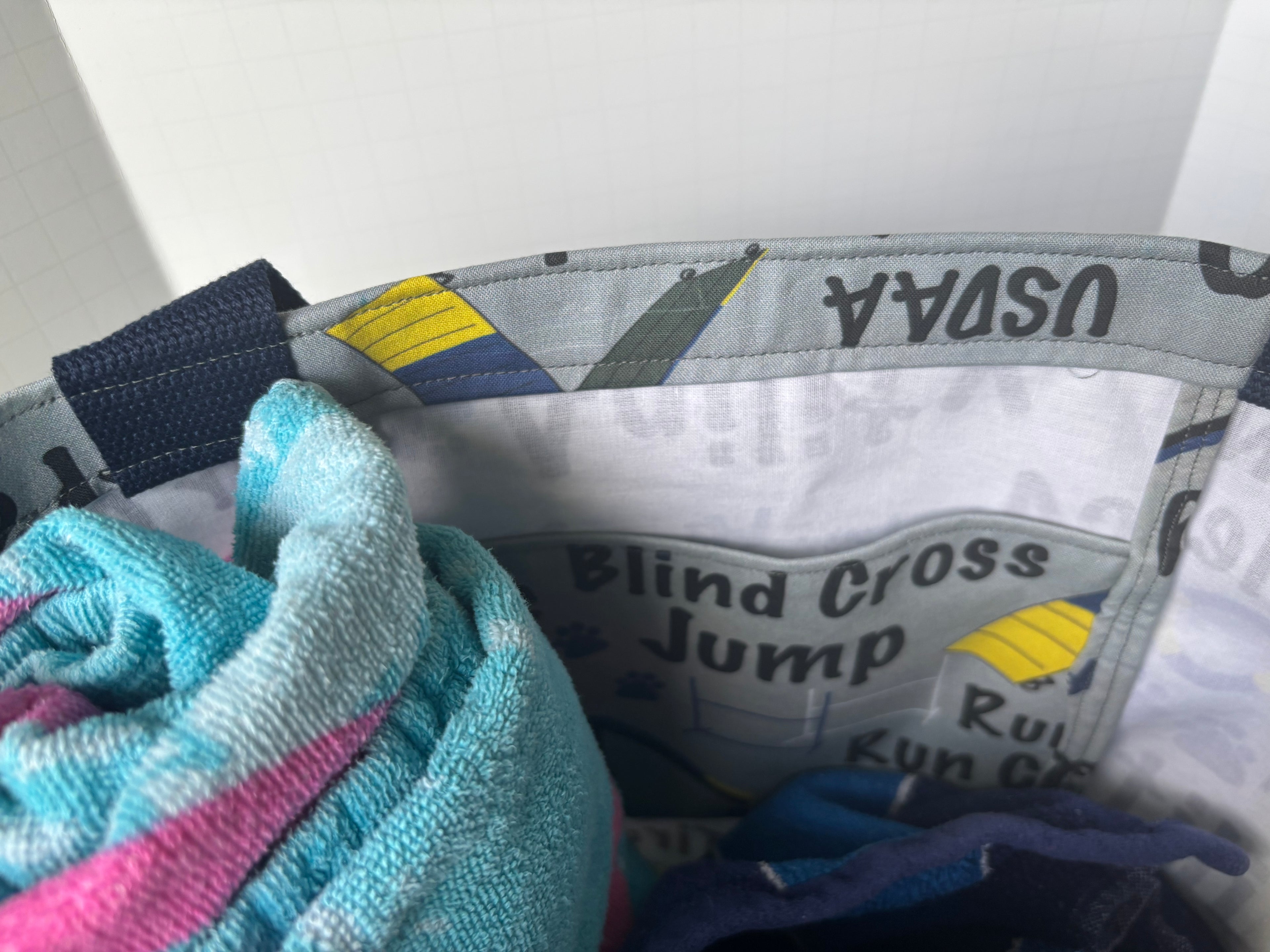 view of inside pocket of a tote bag